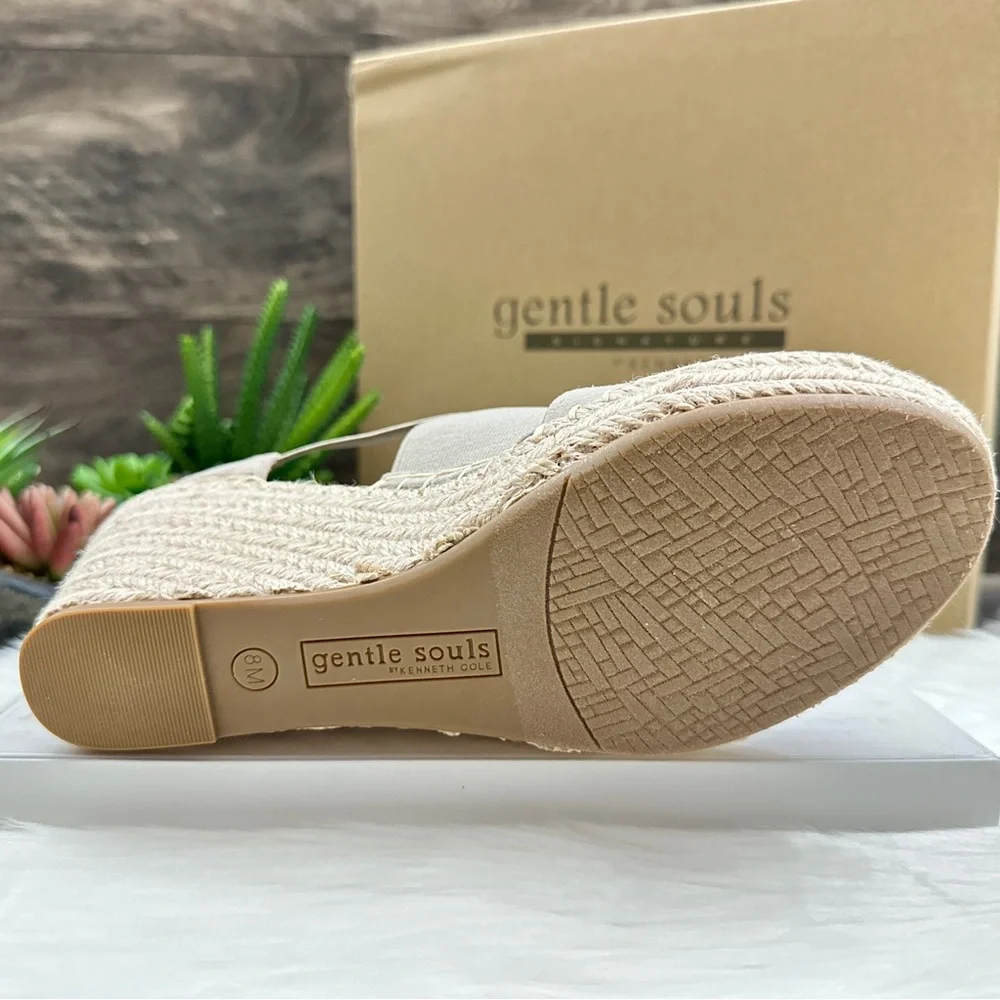 ❌SOLD❌NIB Gentle Souls Kenneth Cole Colleen X Elastic Espadrille Wedge Sandal - Picture 8 of 14